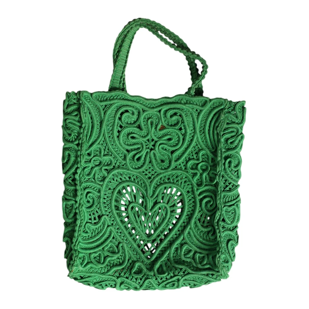 Dolce & Gabbana Groene Kant Tote Tas met Goud Green Dames