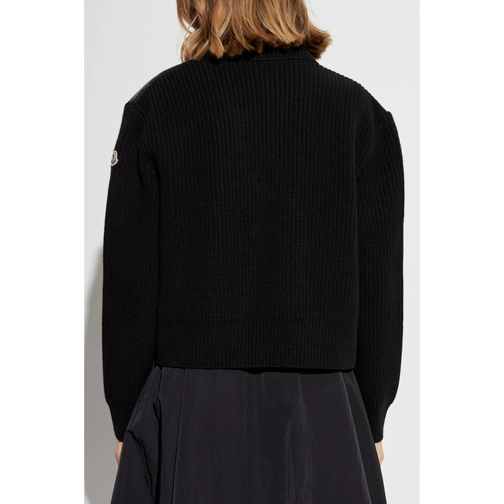 Moncler Vest met dons inzetstuk Black Dames