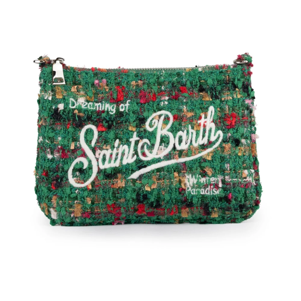 MC2 Saint Barth Groene Velvet Tweed Clutch Tas Green Dames