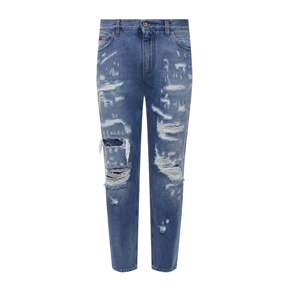 Dolce & Gabbana Blauwe Katoenen Denim Jeans voor Heren Blue Heren