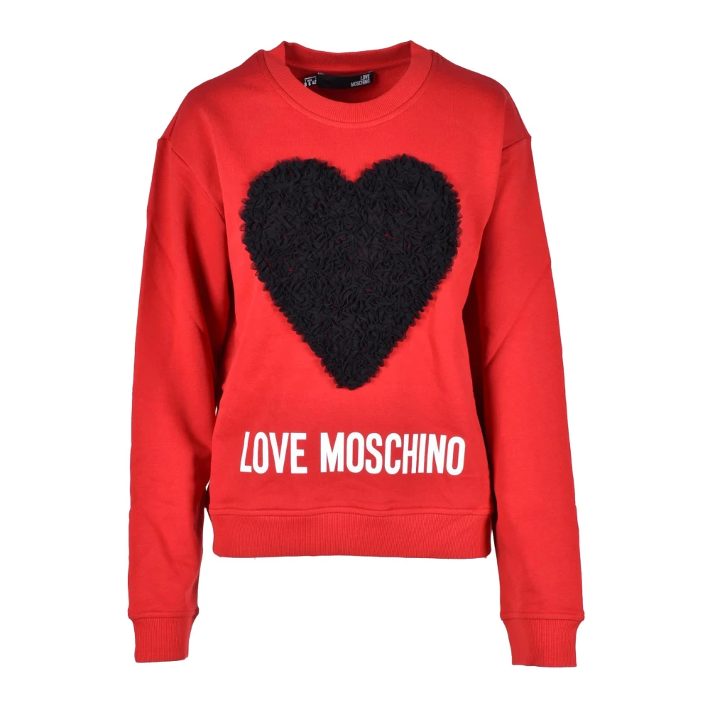 Love Moschino Katoenen Gebreide Trui Red Dames