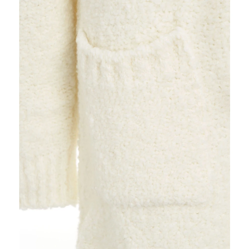 Liu Jo Gebreide jas met riem en capuchon White Dames