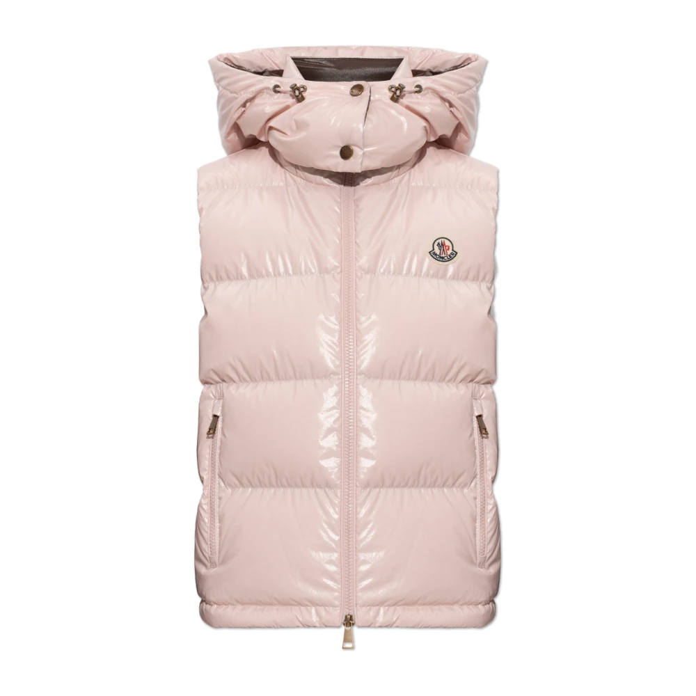 Moncler Pink Waistcoats, Female, L, Niverolle Down Vest