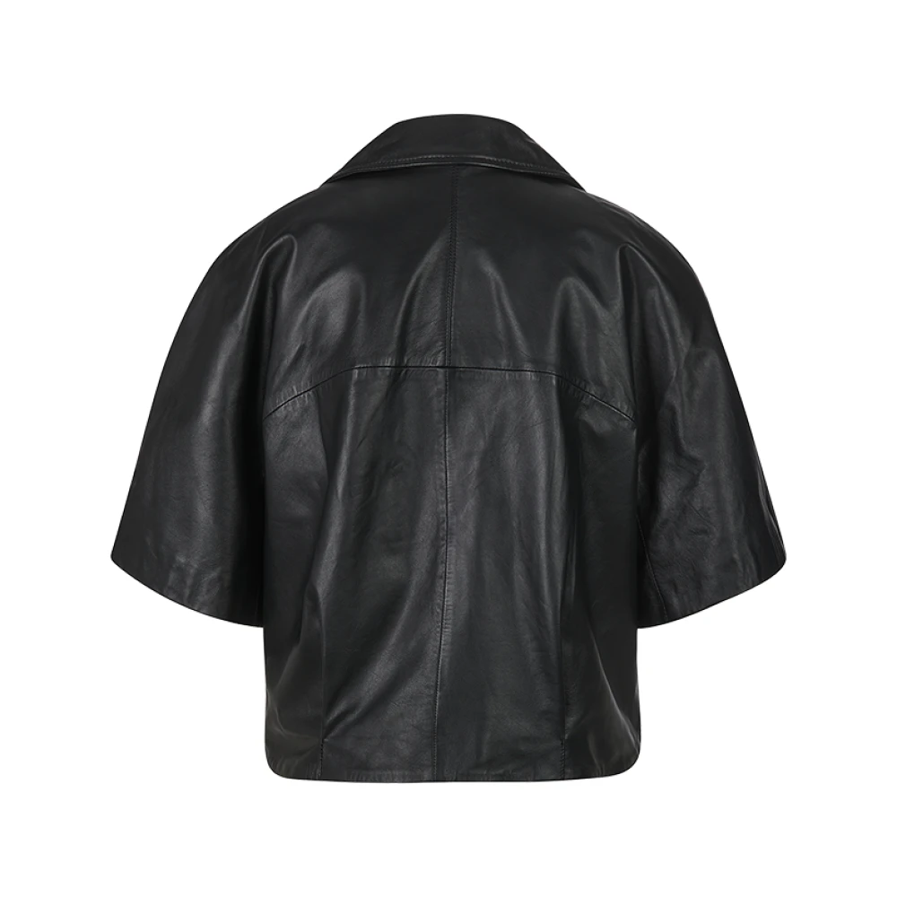 RIANI Zwarte Bikerstijl Leren Jas Black Dames