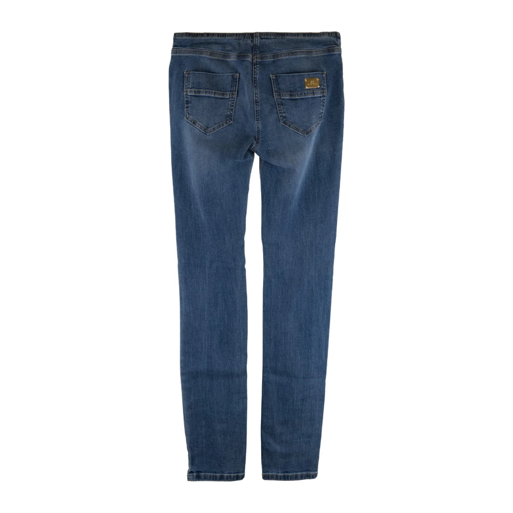 Elisabetta Franchi Ritssluiting Knoop Dames Jeans Blue Dames