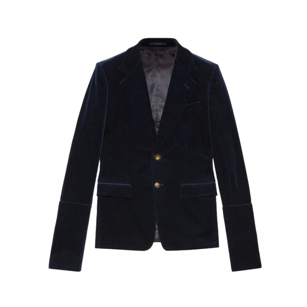 Gucci blazer met afneembare mouwen en enkele rij knopen Blue Heren