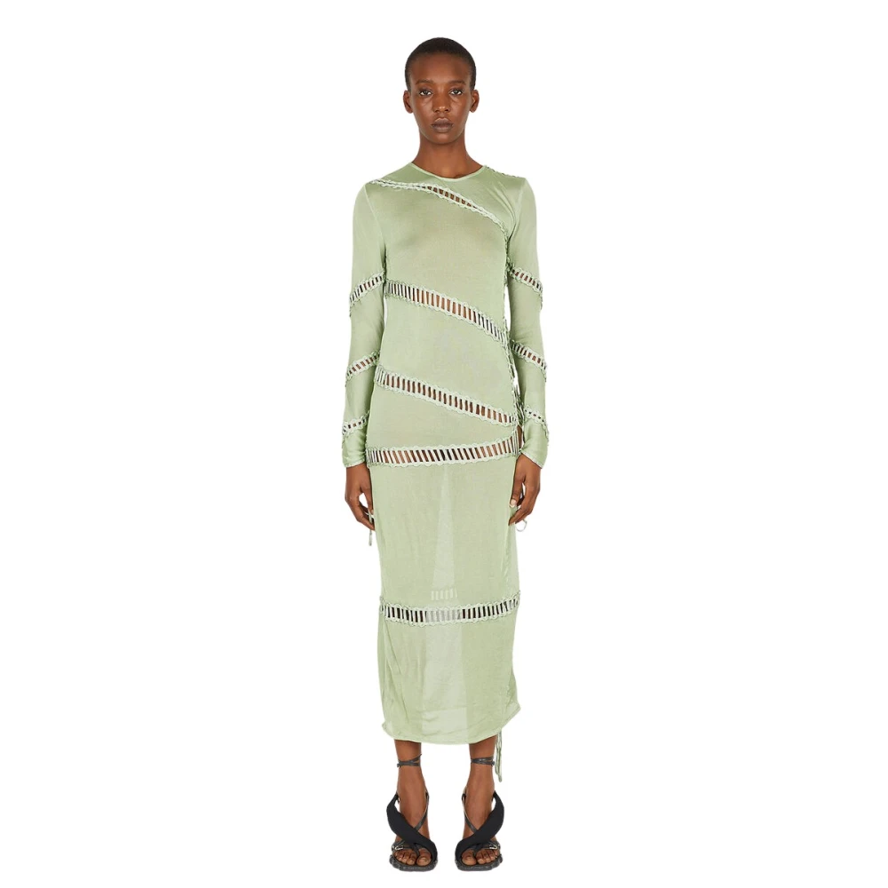 Isa Boulder Women's Green Puzzle Long Sleeve Dress - Maxi Dresses - Xs - Dresses