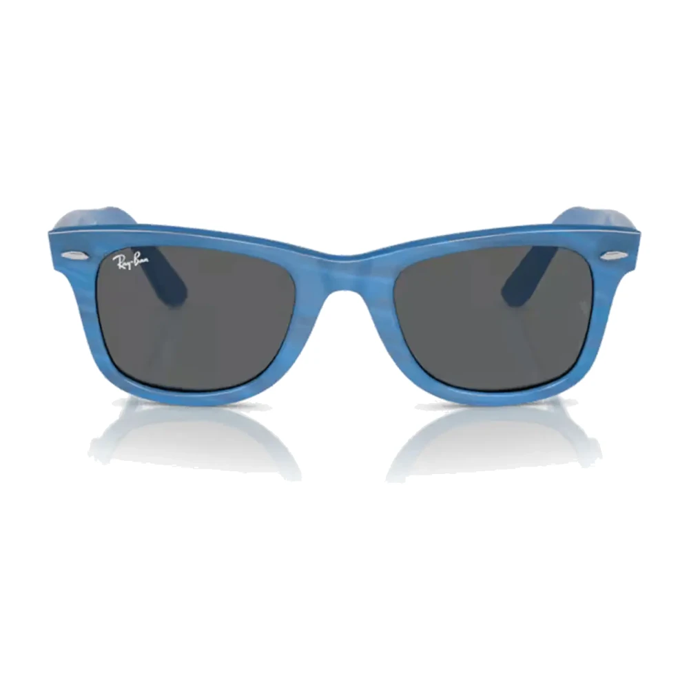 Ray-Ban Sunglasses Original Wayfarer Change - Photo Striped Blue Frame Grey Lenses 50-22, RB2140 - Image 4
