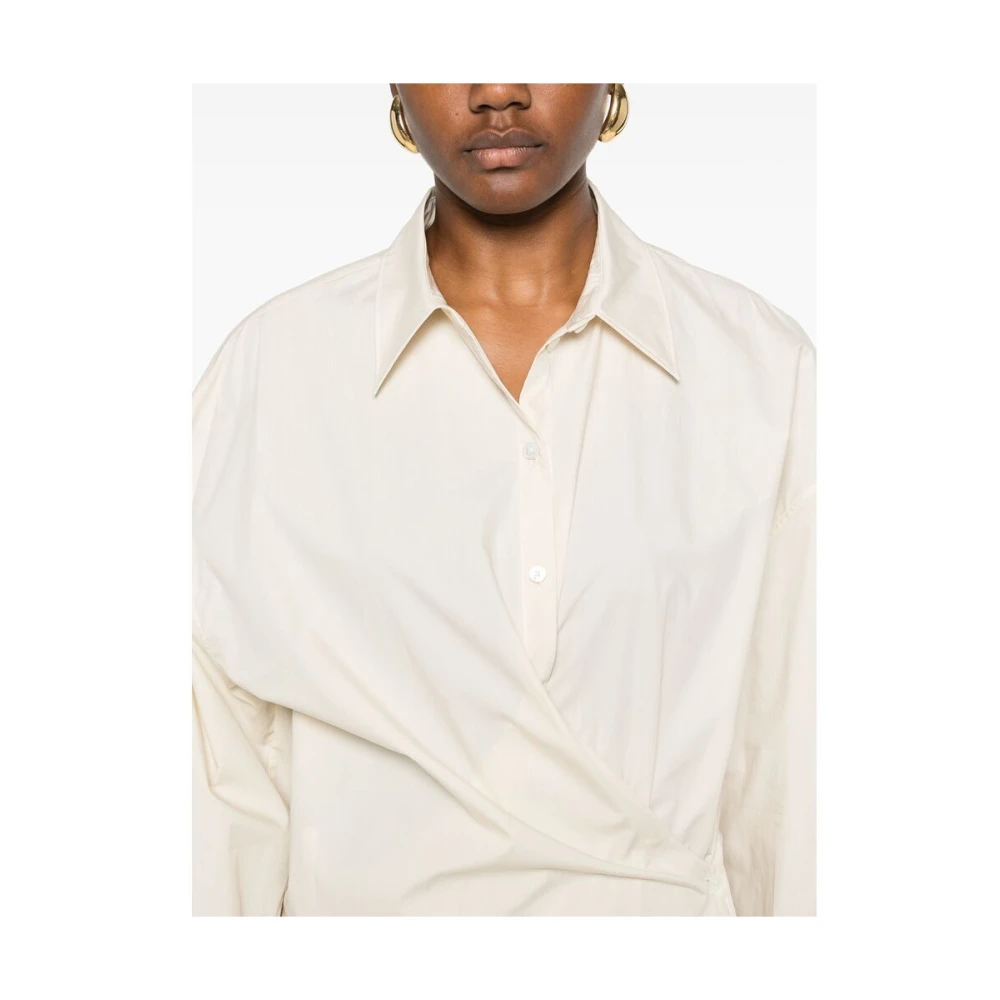 Lemaire Beige Knoop Drop Schouder Jurk Beige Dames