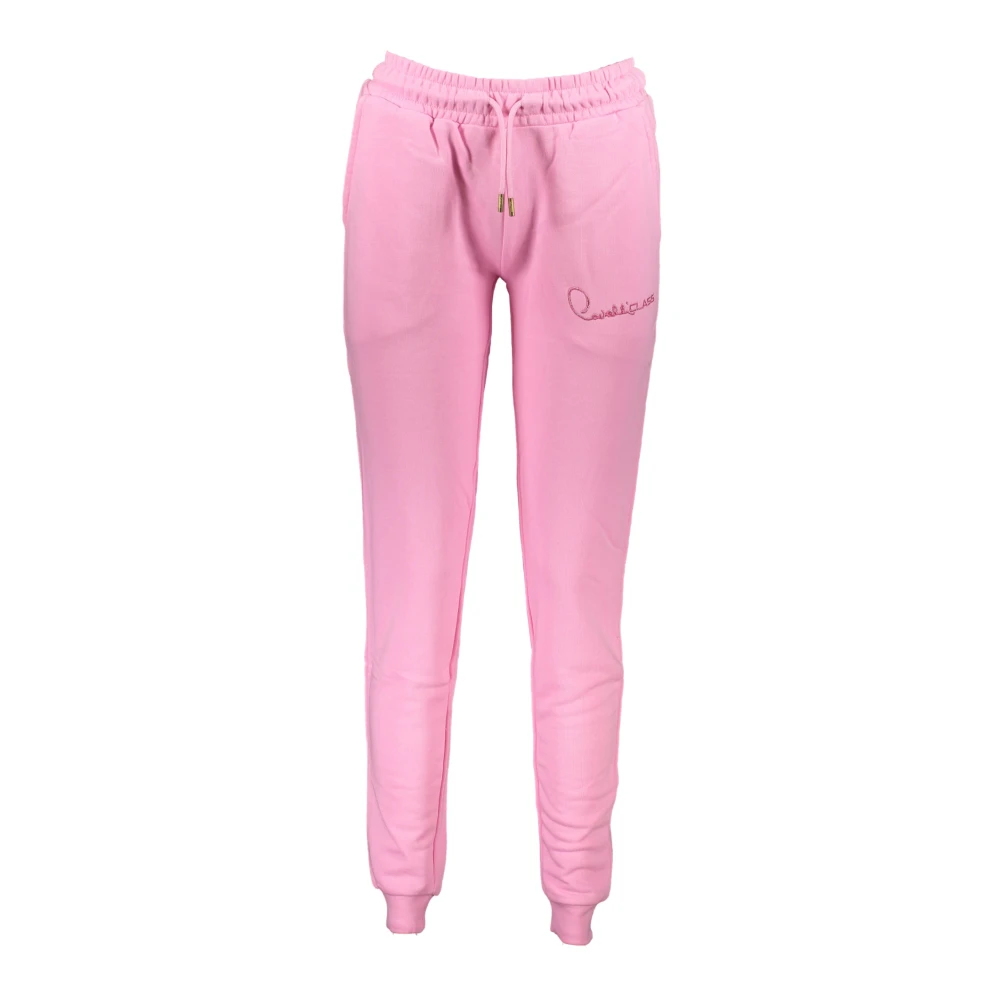 Cavalli Class Women's Pink Sweatpants, 2XL, Sporty Trousers With Embroidery