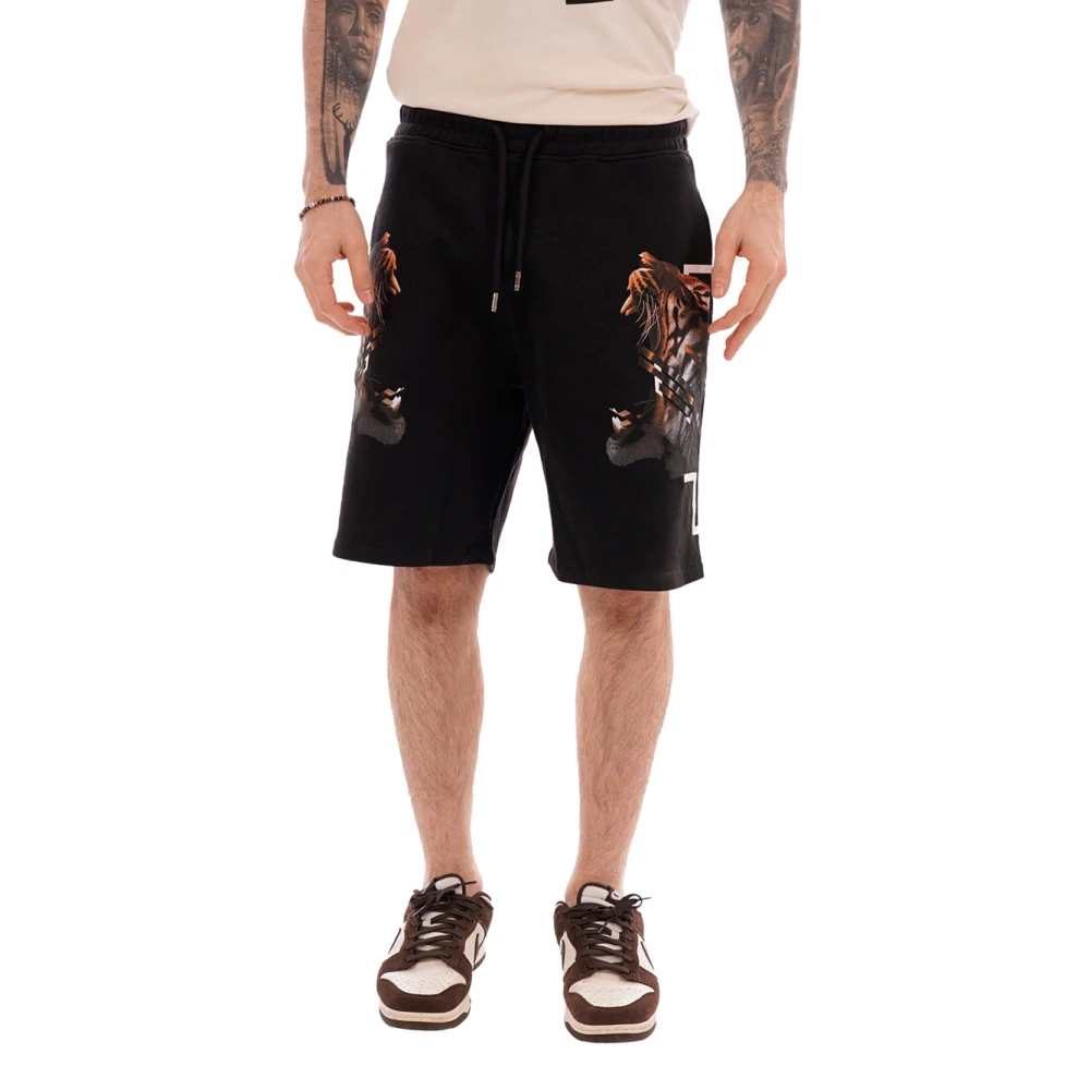 Marcelo Burlon Black Sports Shorts - Male - Casual Shorts - Xs - Shorts