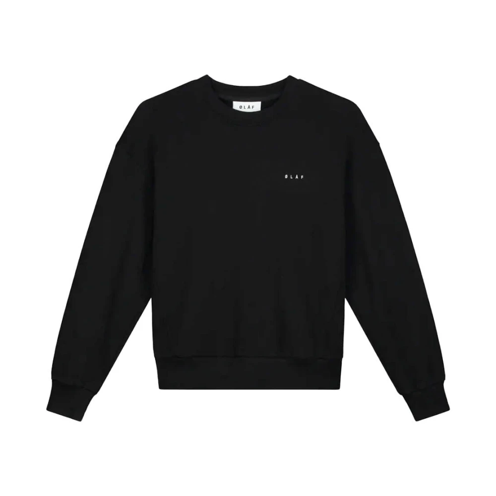 Olaf Hussein Wmn face crewneck sweaters zwart Black Dames