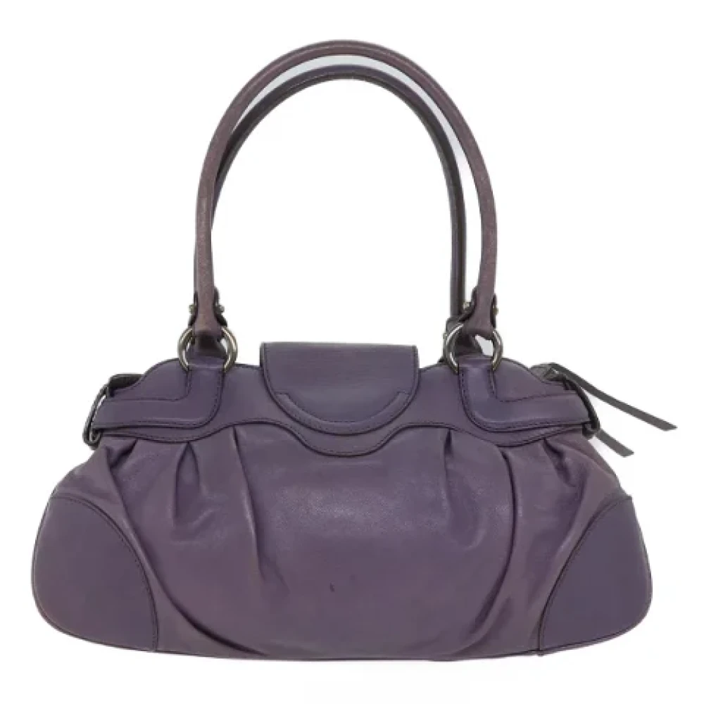 Salvatore Ferragamo Pre-owned Leather shoulder-bags Purple Dames