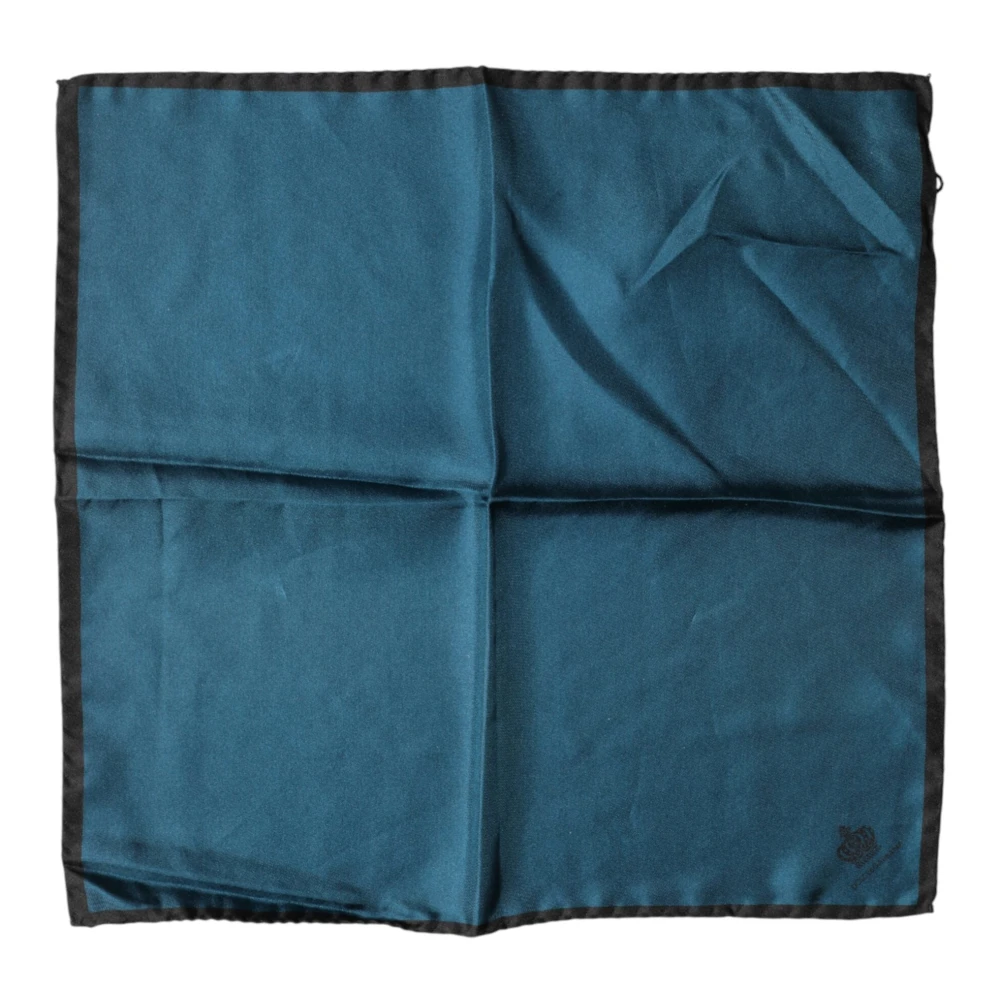 Dolce & Gabbana Men's Blue Silk Square Pocket Handkerchief - Handkerchiefs - One Size - Accessories