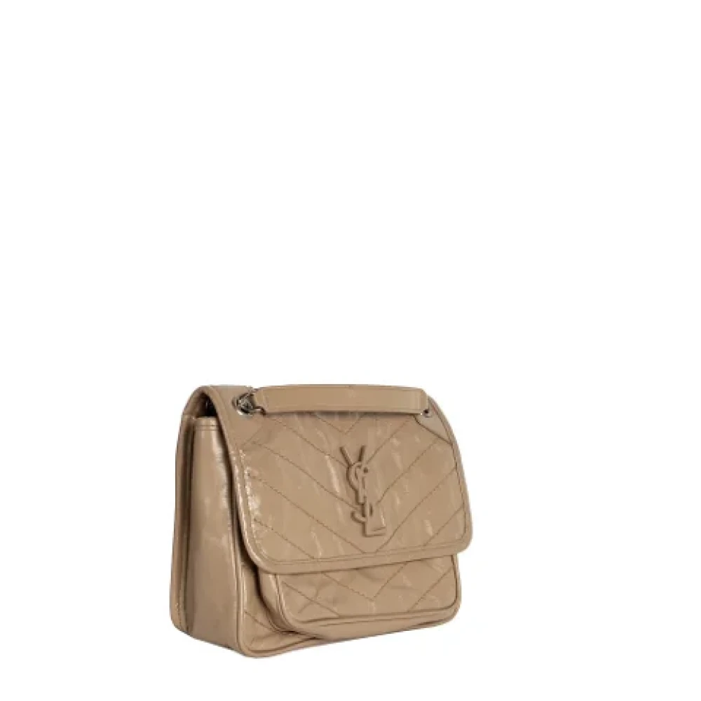 Yves Saint Laurent Vintage Pre-owned Leather shoulder-bags Beige Dames