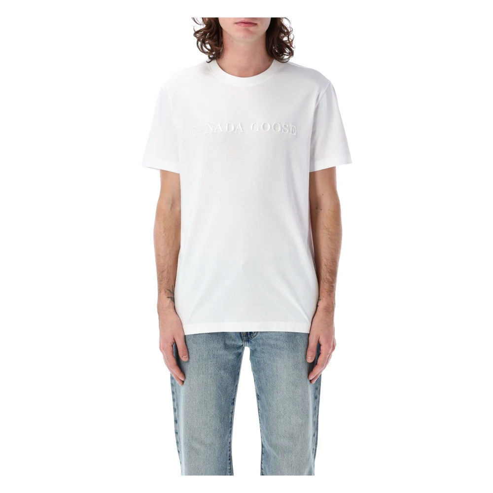 Canada Goose Wit T-shirt Emersen Katoenen Jersey White Heren