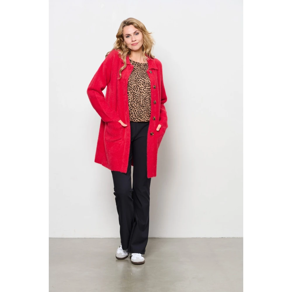 &Co Woman Zacht gebreide cardigan Red Dames