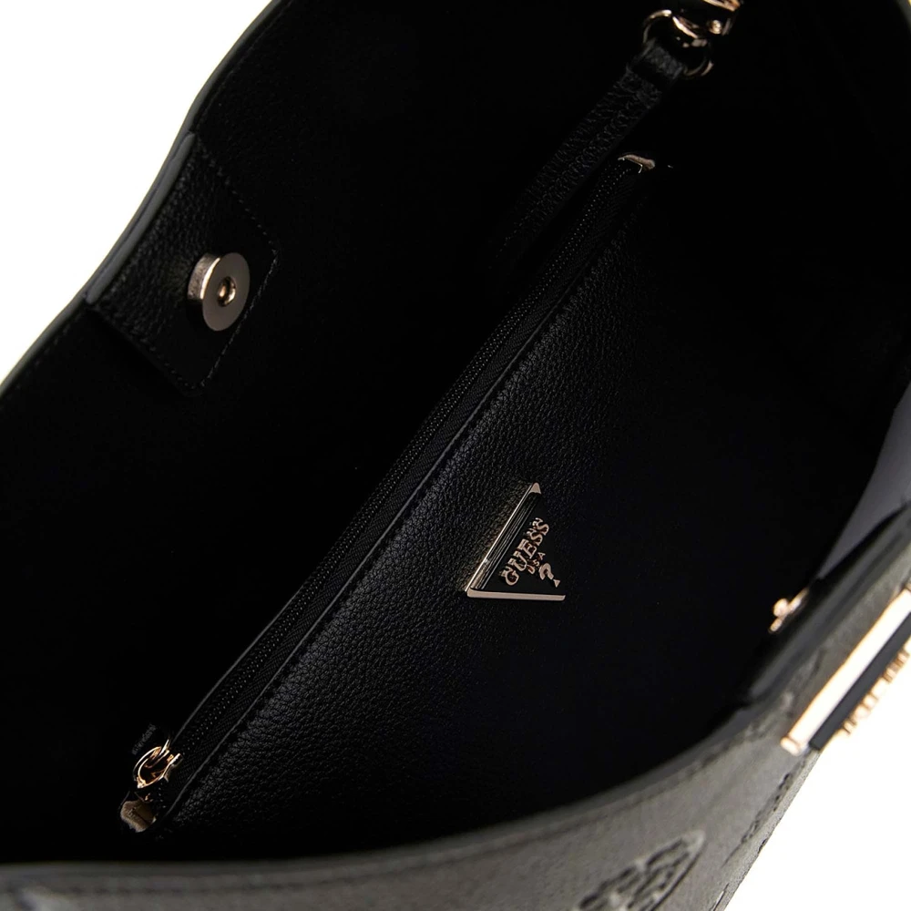 Guess Zwarte Grote Hobo Tas met Afneembare Pouch Black Dames