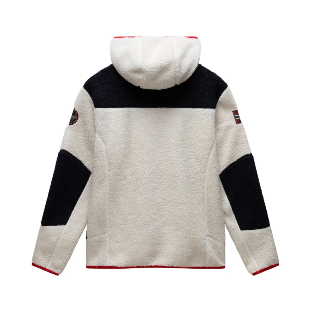 Napapijri Witte Fleece Zip Sweater Yupik Multicolor Heren
