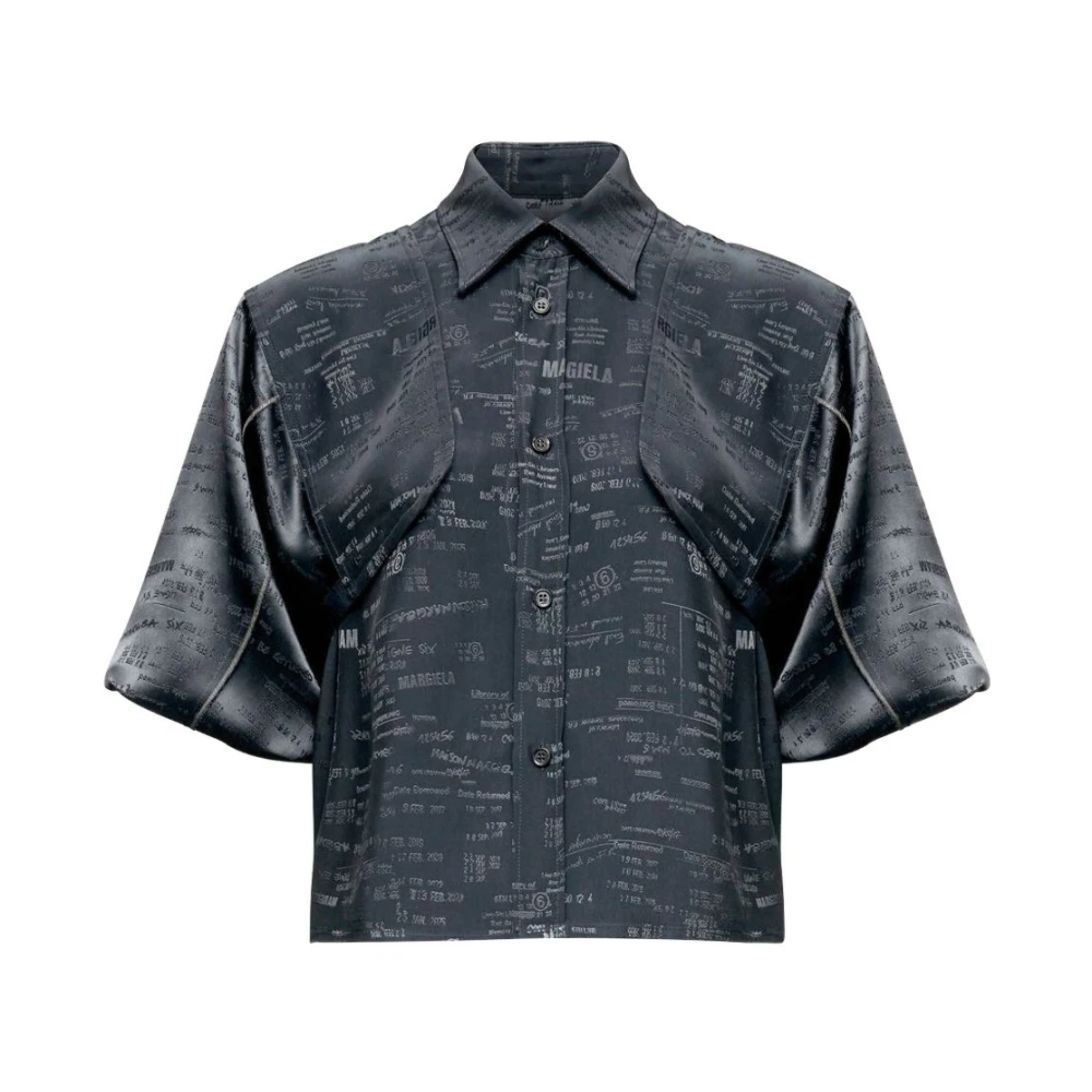 Mm6 Maison Margiela Women's Gray Jacquard Shirt - Shirts - S - Blouses & Shirts