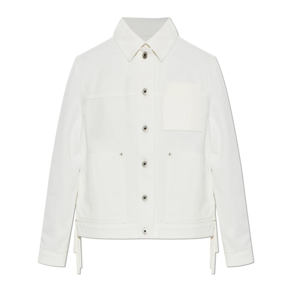 Loewe White Denim Jackets, Female, M, Workwear Jacket In Denim