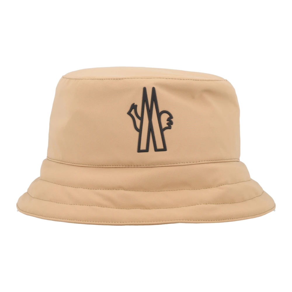 Moncler Beige Bucket Hat Aw24 Stijlvolle Zonbescherming Beige Heren