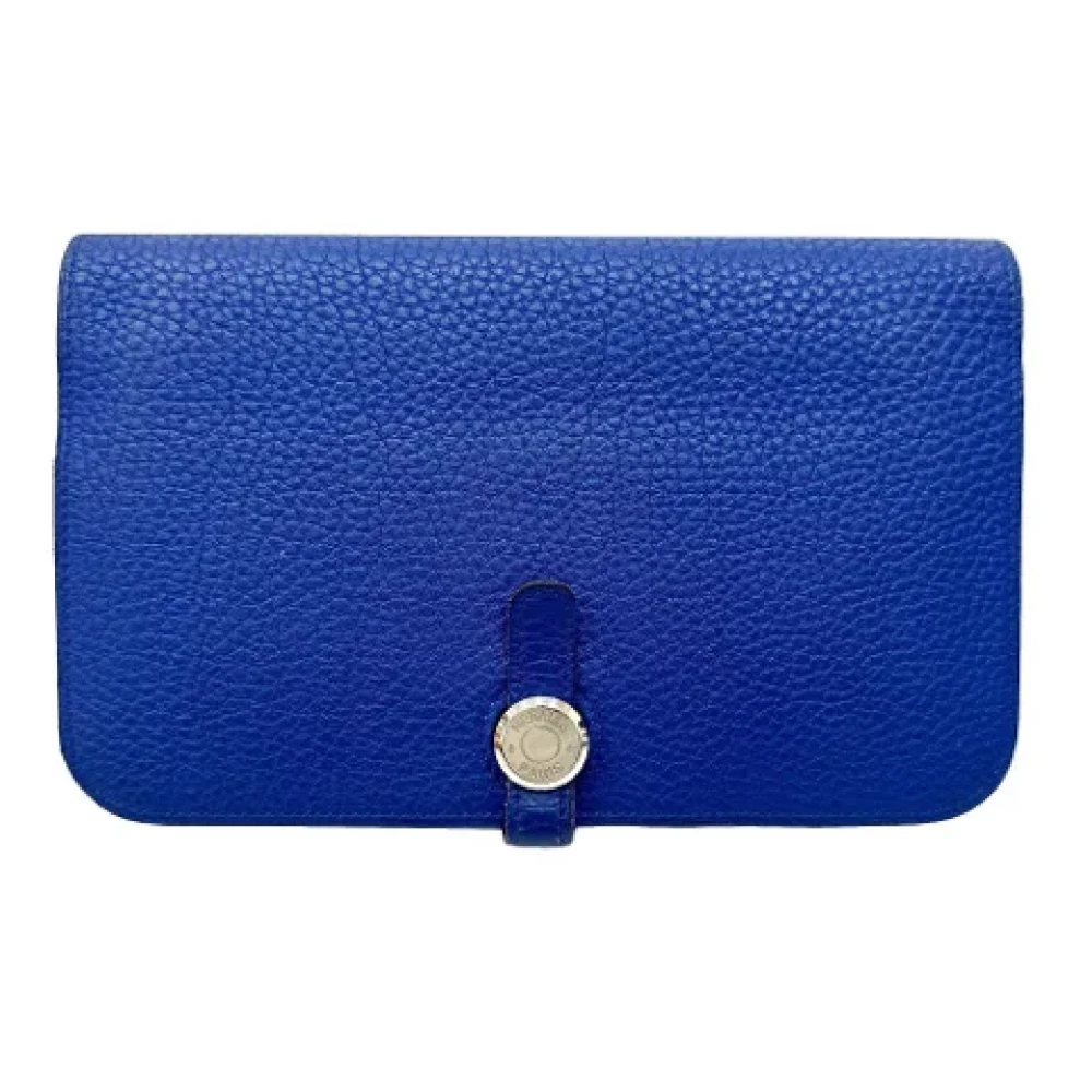 Hermès Vintage Pre-owned Leather wallets Blue Heren