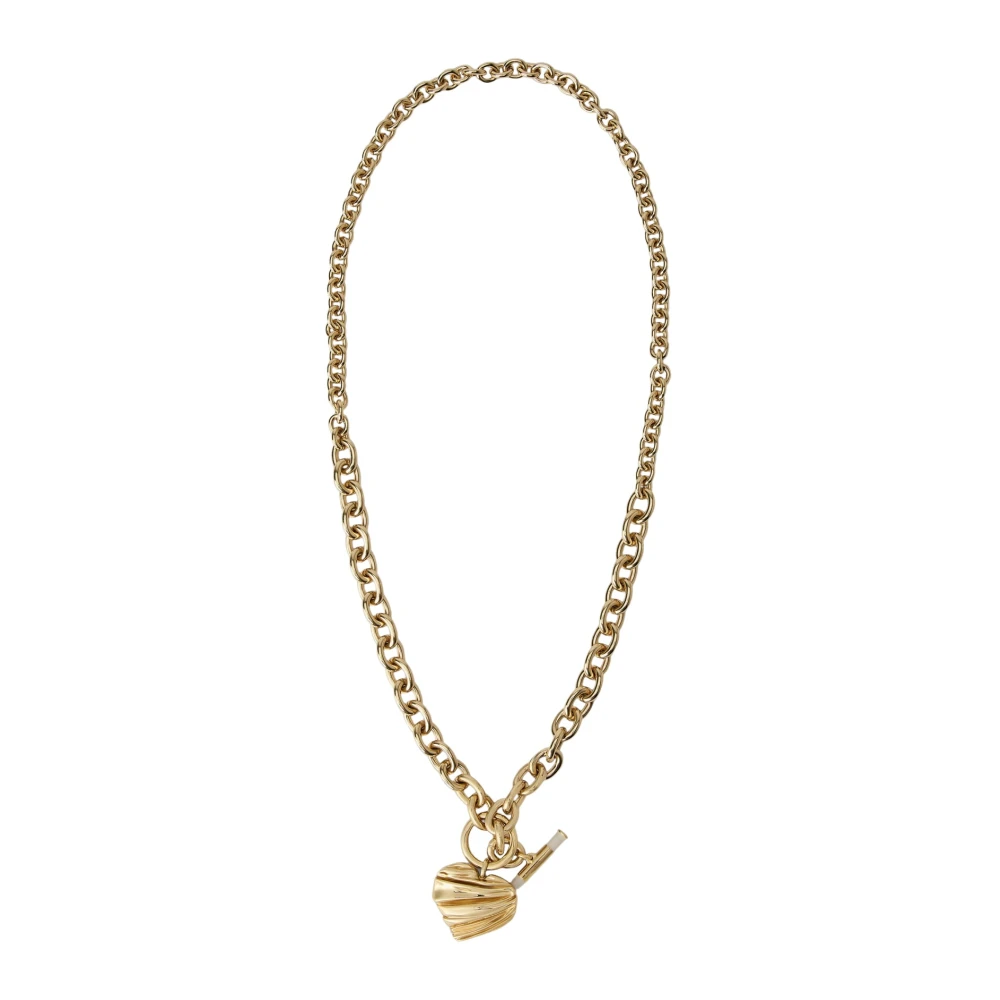 Chloé Yellow Pleated Heart Necklace - Female - Necklaces - One Size - Accessories
