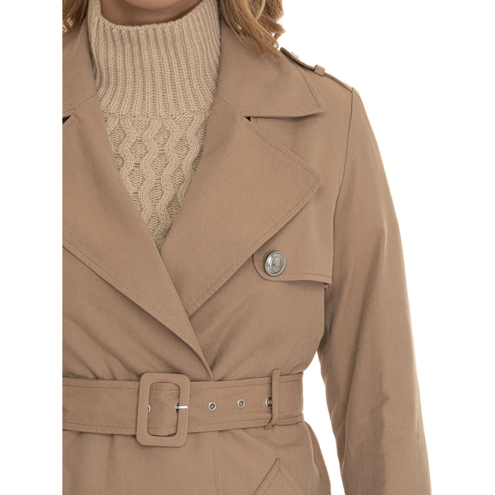 Guess Double-breasted Jade Dust Coat met knopen Beige Dames