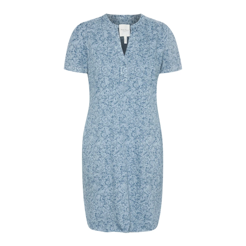 Part Two Denim Jurk met V-Hals Blue Dames