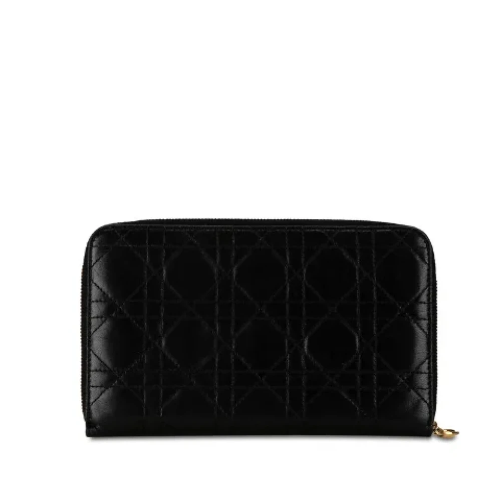 Dior Vintage Pre-owned Leather wallets Black Dames