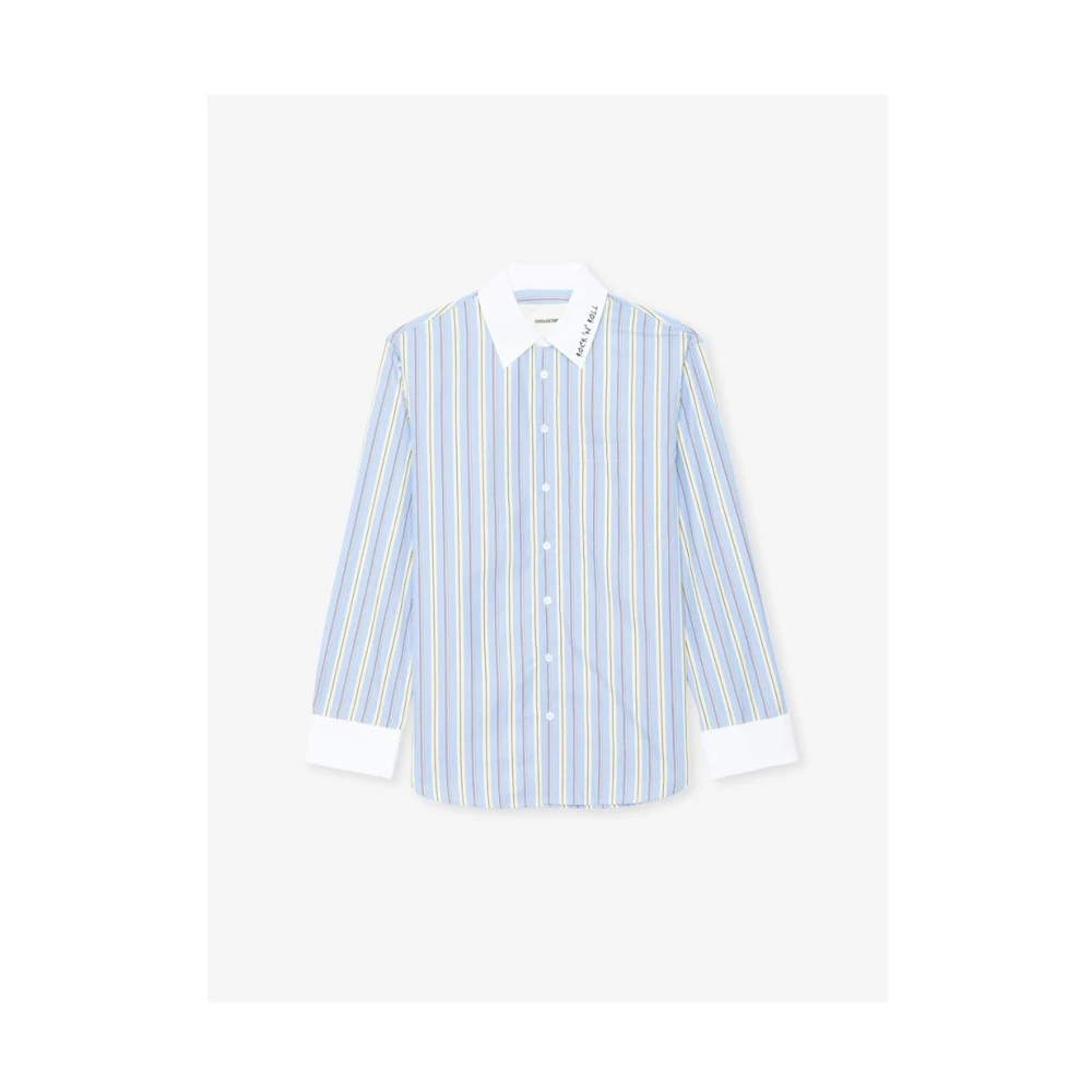 Zadig & Voltaire Women's Blue Oversized Striped Shirt - Shirts - Xs - Blouses & Shirts