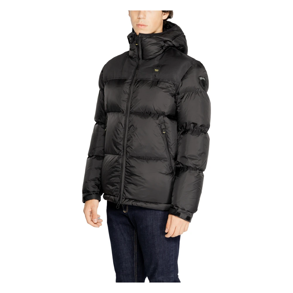 Blauer Zwarte Hoodie met Rits voor Mannen Black Heren