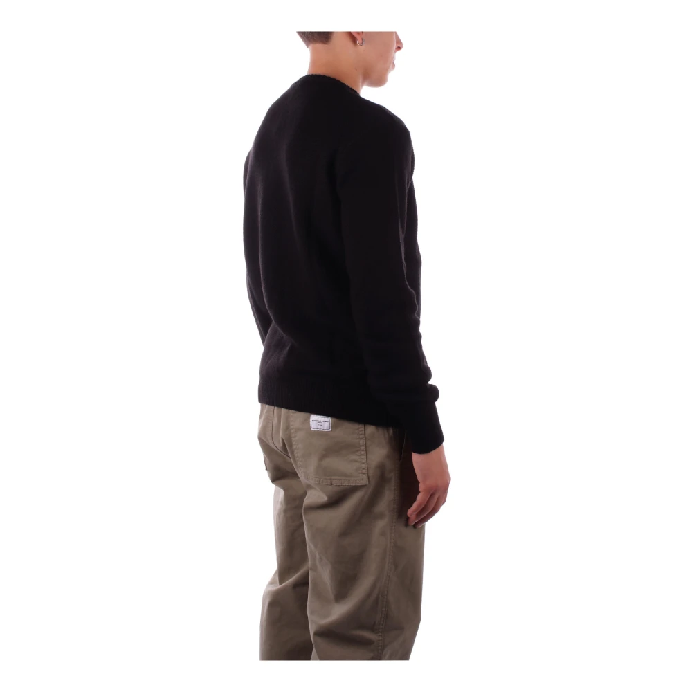 Costume National Zwart Logo Front Sweater Black Heren