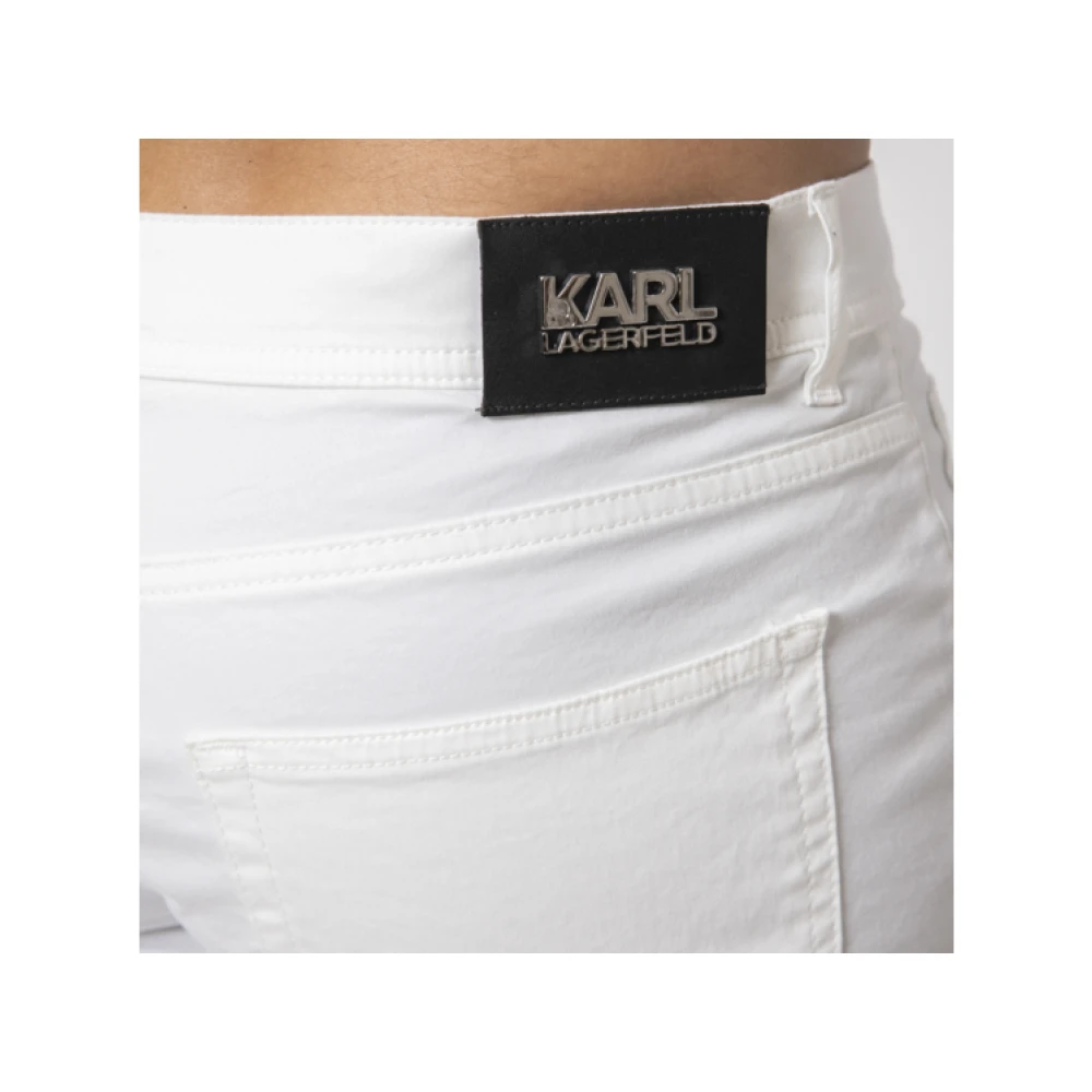 Karl Lagerfeld Witte Katoenen Slim Fit Jeans White Heren