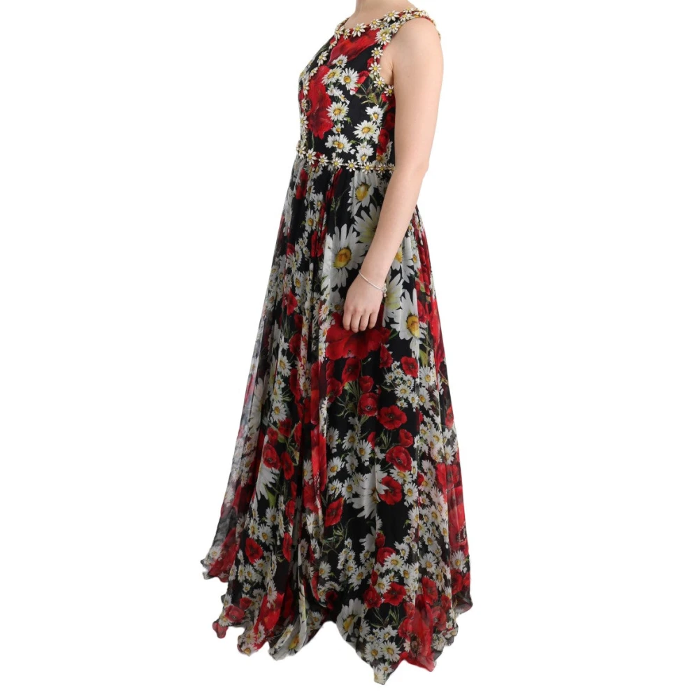 Dolce & Gabbana Bloemen Maxi Jurk met Zonnebloemprint Multicolor Dames