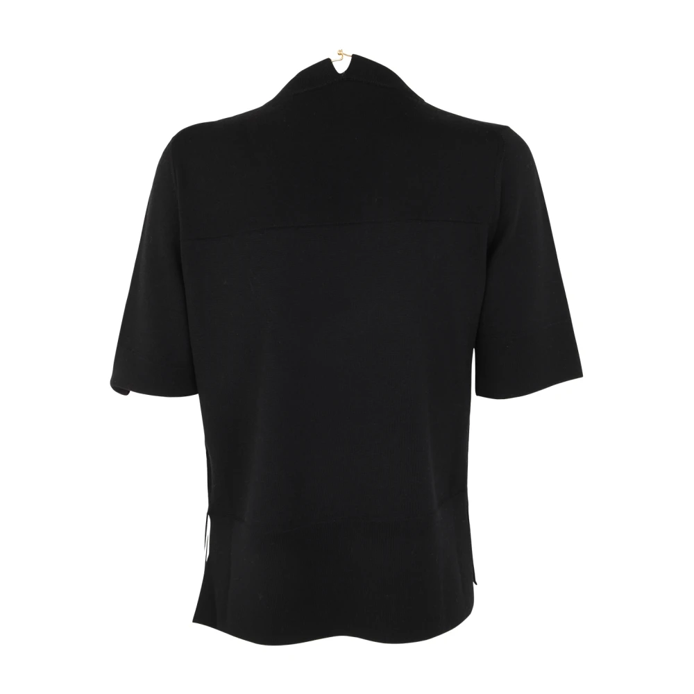 Jil Sander Korte mouw gebreid met juweelhalsketting Black Dames