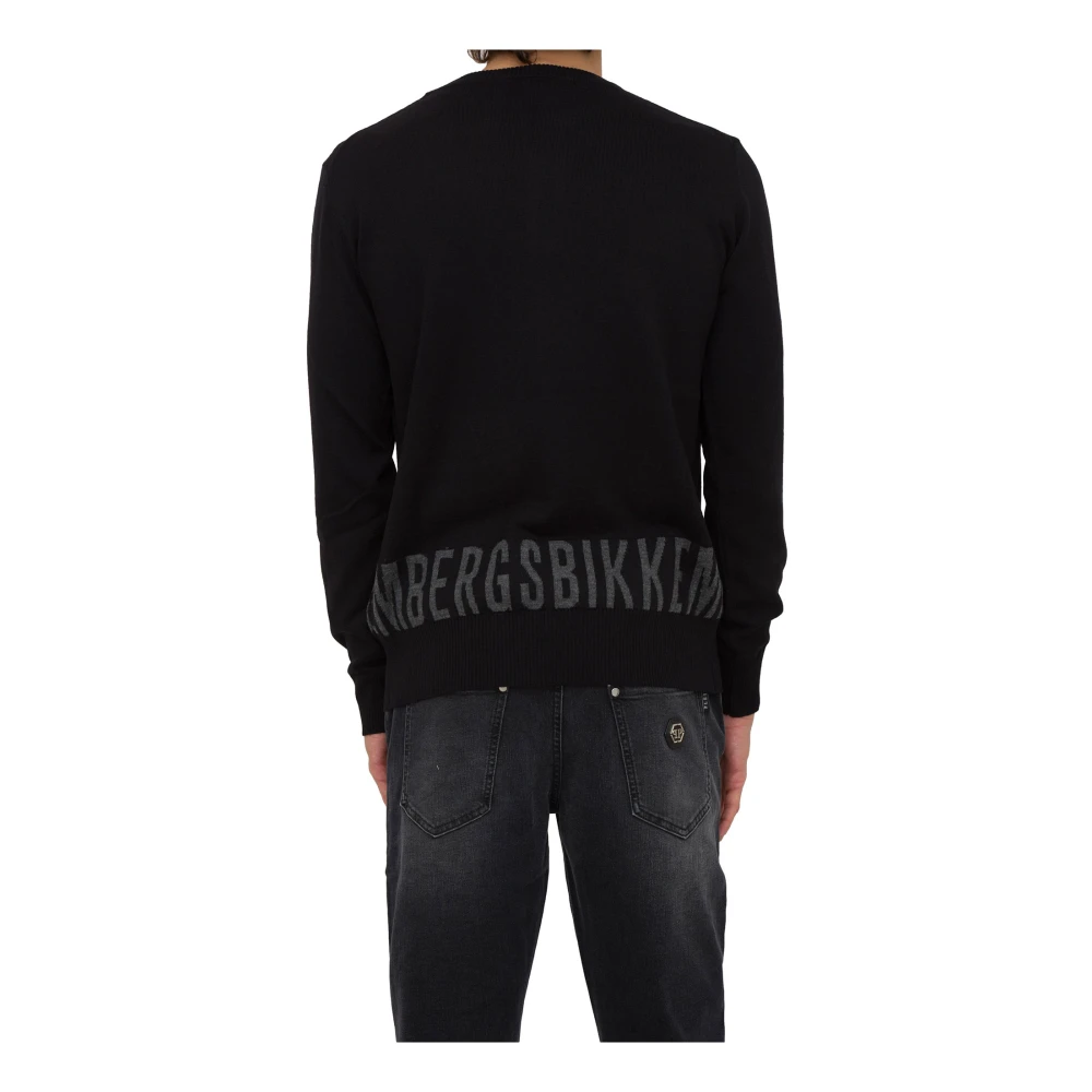 Bikkembergs Elegant Crew Neck Sweater Black Heren
