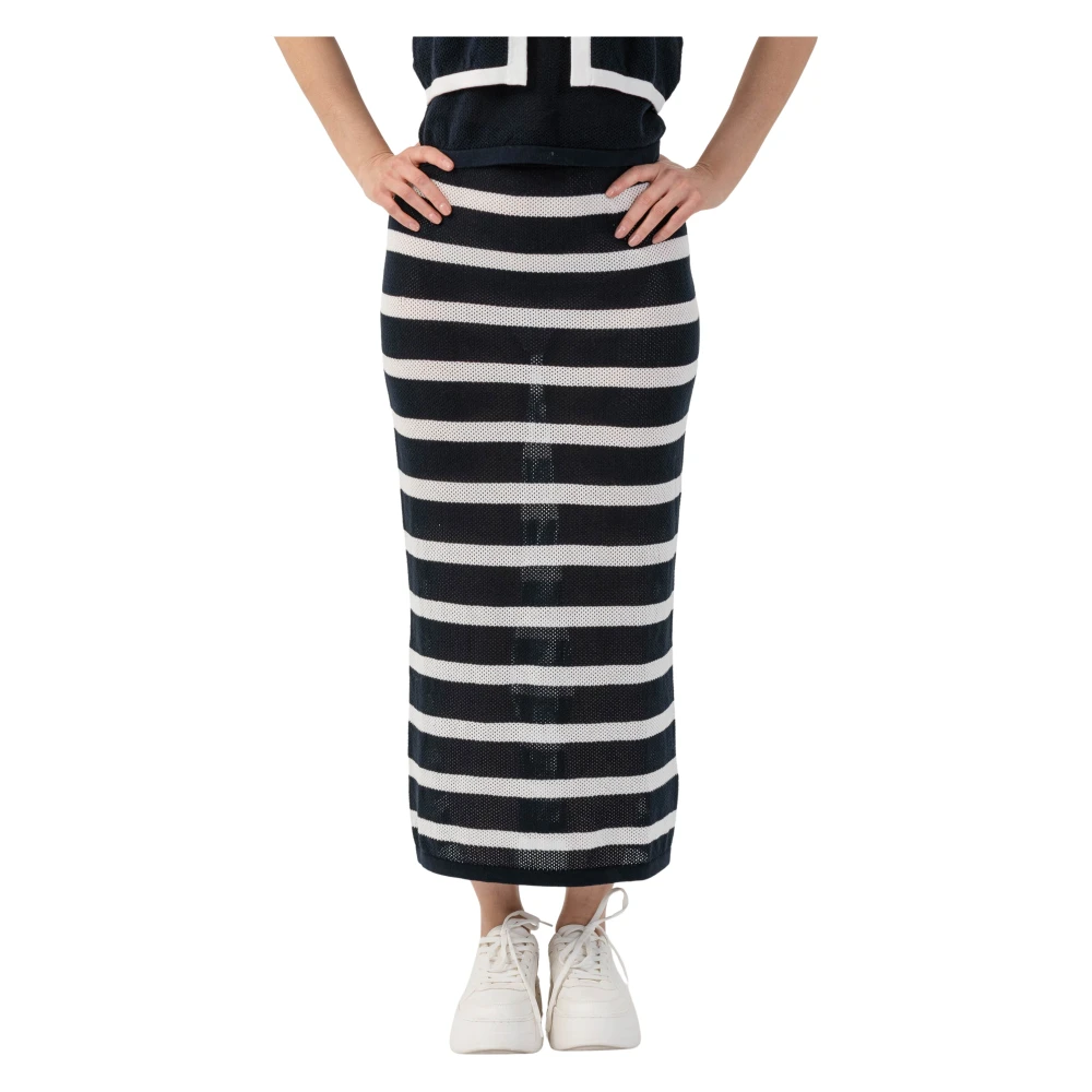 Kocca Women's Blue Midi Skirts, Xs, Gonna Lunga In Fantasia A Righe
