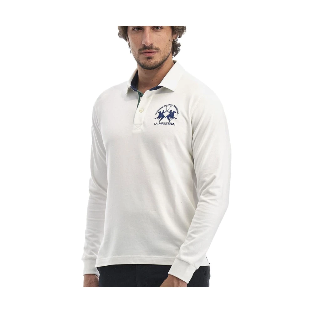 LA MARTINA Wit Langarm Poloshirt White Heren