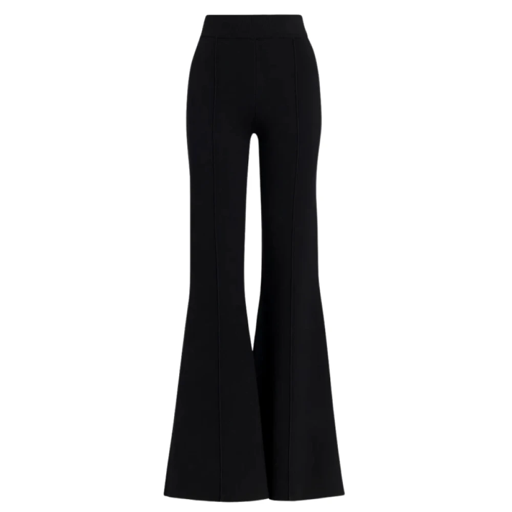 Essentiel Antwerp 70's Geïnspireerde Flared Gebreide Broek Black Dames