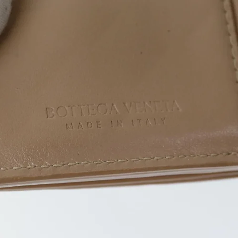 Bottega Veneta Vintage Pre-owned Leather wallets Beige Dames