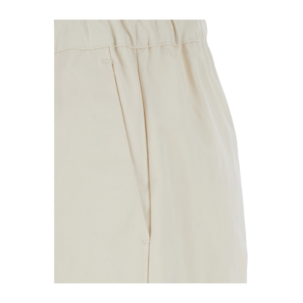 Semicouture Witte Broek met Trekkoord Taille Katoen Vrouwen White Dames