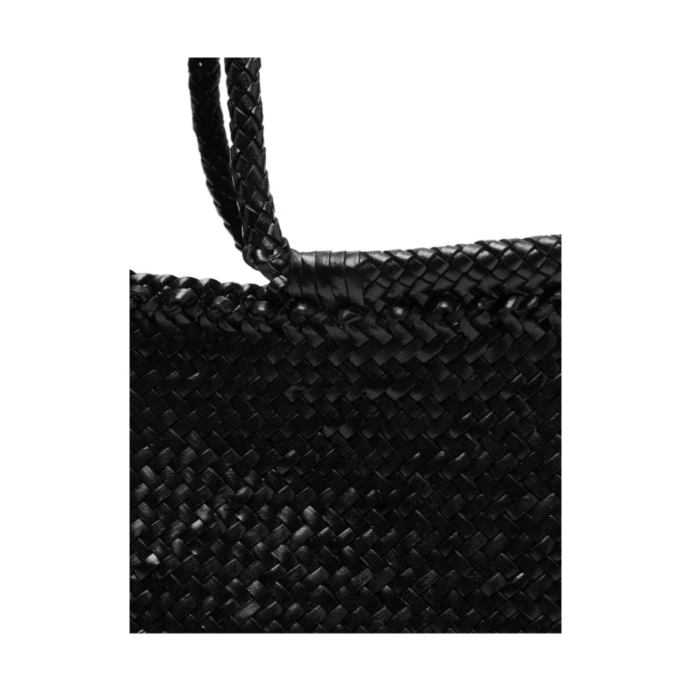 Dragon Diffusion Zwarte Leren Gevlochten Handtas Black Dames