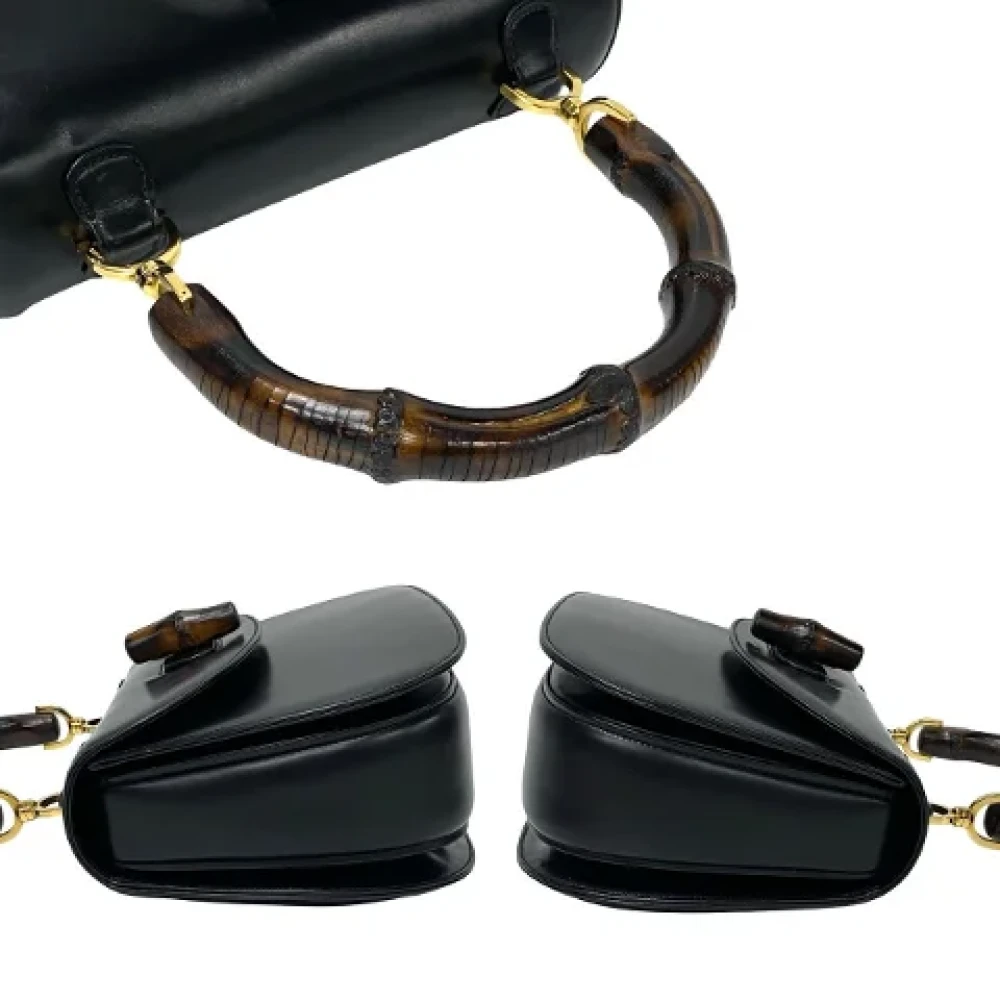 Gucci Vintage Pre-owned Leather handbags Black Dames