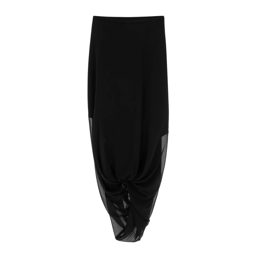 Mm6 Maison Margiela Women's Black Midi Skirts, 3XS, Midi Skirt