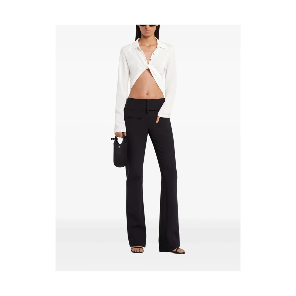Courrèges Witte Twist Sweater met Brede Revers White Dames