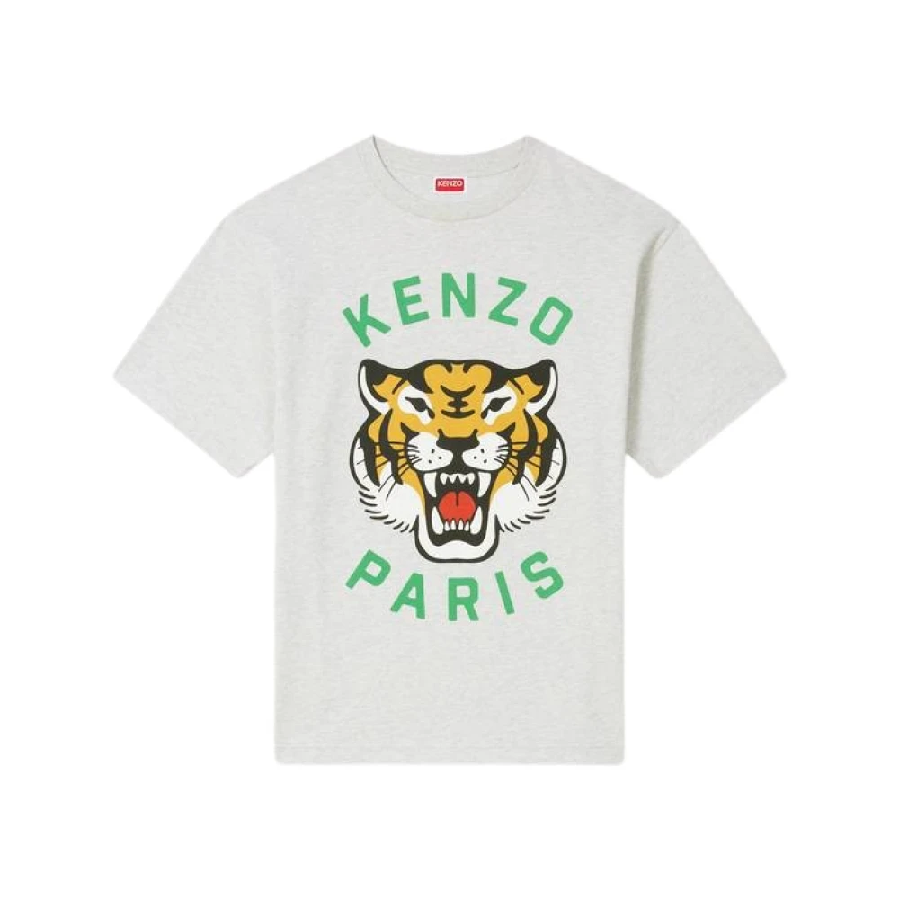 Kenzo Lucky Tiger Print Oversize T-shirt Gray, Herr