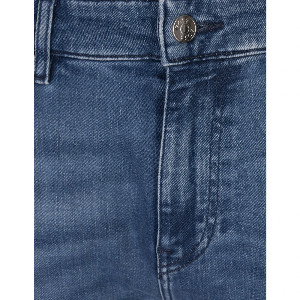 Hugo Boss Blauwe Denim Straight Fit Jeans Blue Heren
