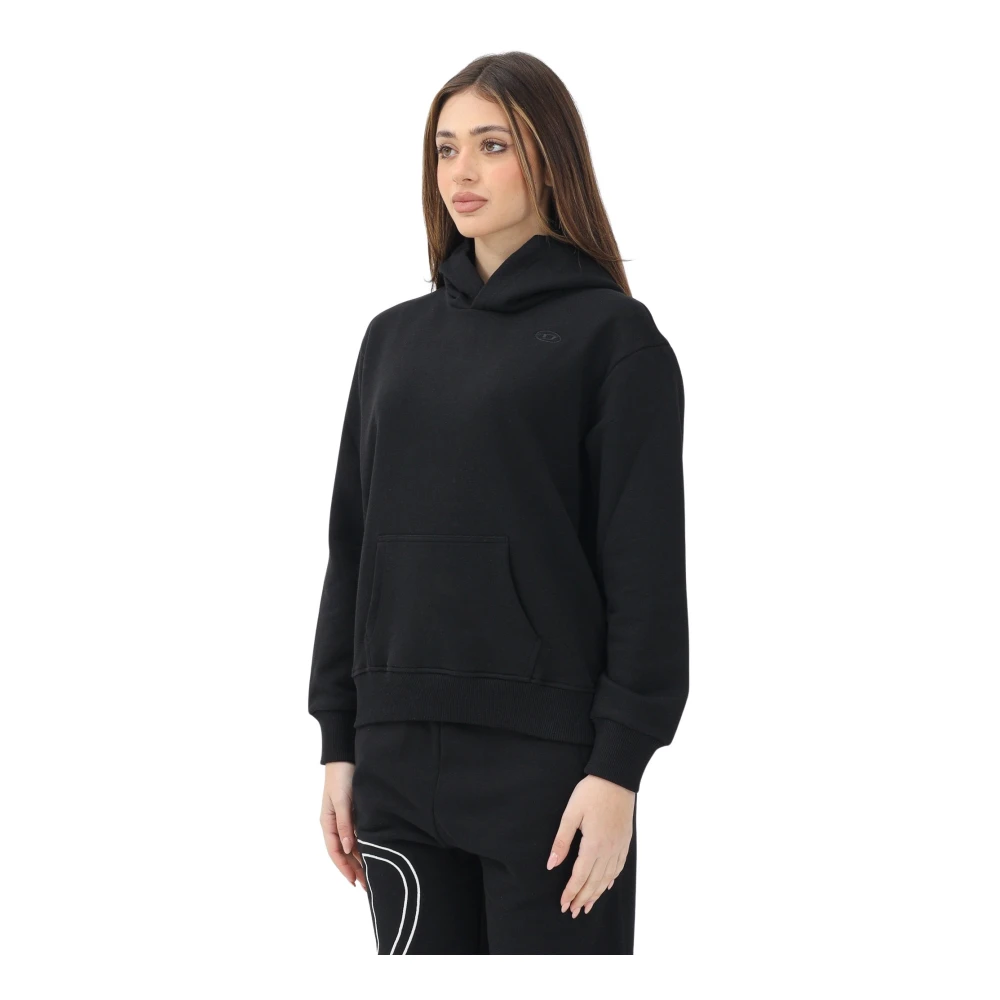 Diesel Zwarte hoodie met Oval D-logo Black Dames